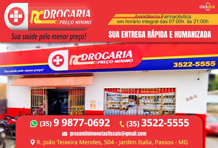 Banner DROGARIA PREÇO MÍNIMO - R. JOÃO TEIXEIRA MENDES